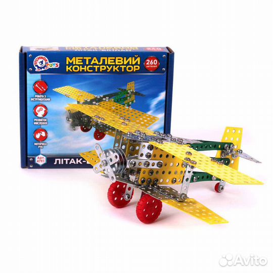 Конструктор металлический Самолет-биплан технок Т