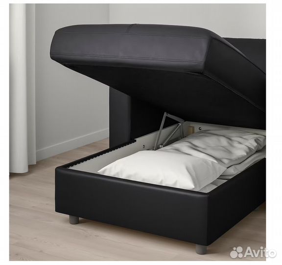 Козетка кресло с местом хранения кожа Икеа Вимле