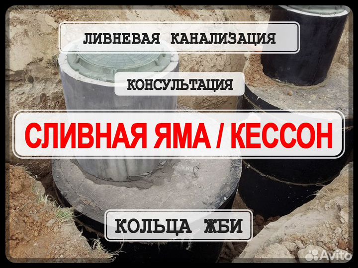 Выгребные/Сливные ямы под ключ. Септик/Канализация