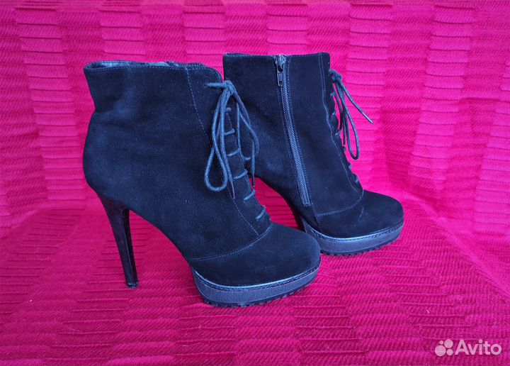 Ботинки женские из натуральной замши демисезонные