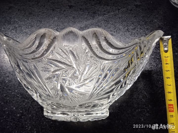 Ваза-ладья, хрусталь СССР