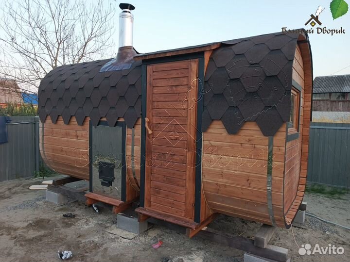 Баня бочка квадро 4 метра с гарантией