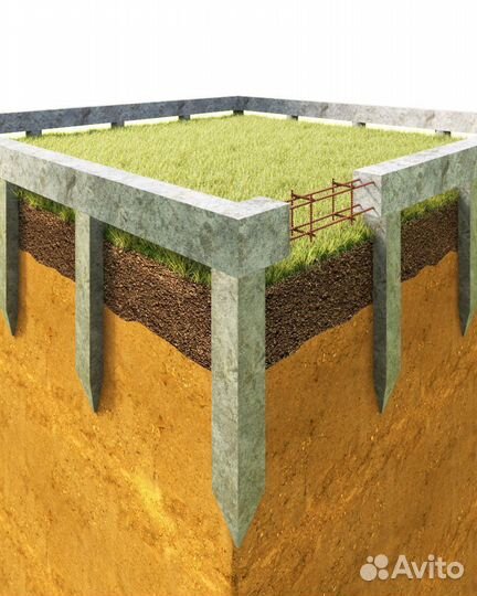 Забивка жб свай под опорную стену