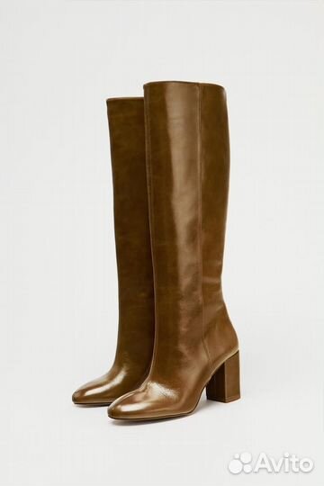 Сапоги женские Zara кожаные