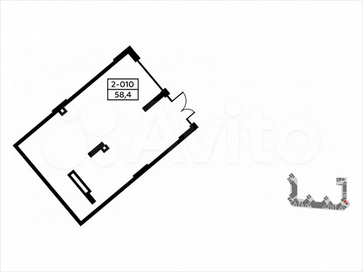 Аренда торговое помещение, площадь 58.6 кв.м
