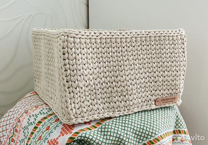 Вязаные корзинки для дома