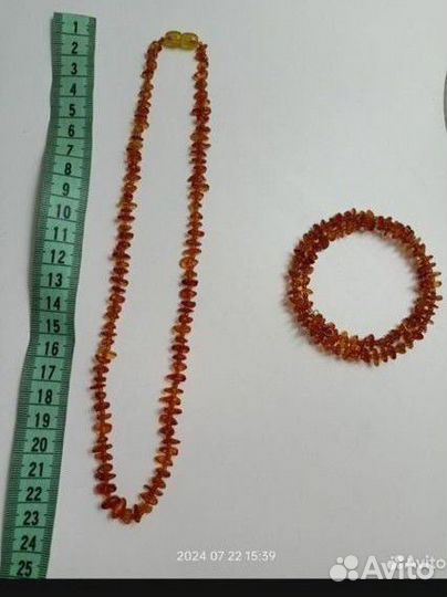 Бусы и браслет из янтаря