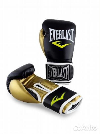Перчатки для бокса Everlast Powerlock PU черно-зол