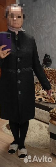 Пальто женское весеннее черное 48