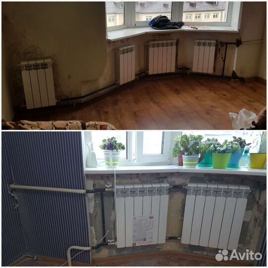 Замена батарей, радиаторов отопления под сварку