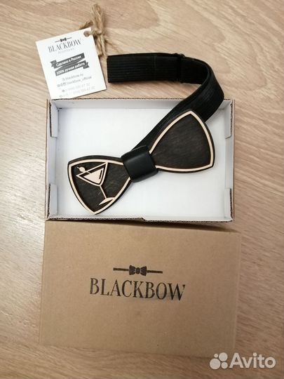 Галстук бабочка деревянная