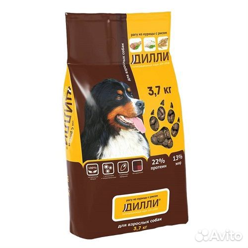Дилли Рагу из Курицы с рисом для собак 3,7 кг