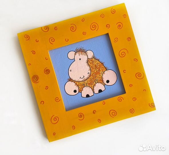 Картины в детскую, жирафы, барашек