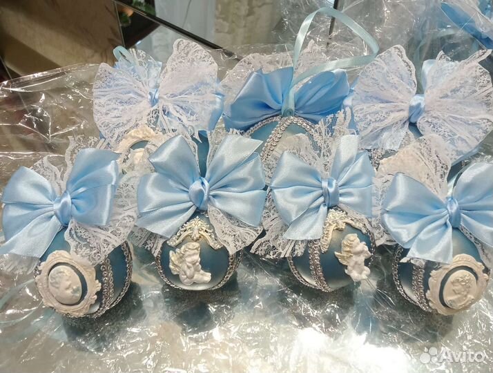 Ёлочные шары с лепниной