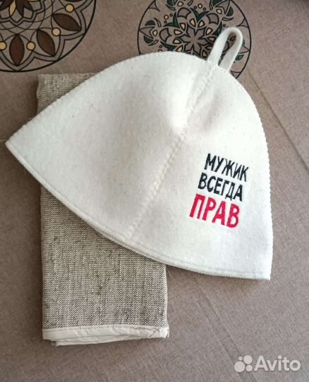 Шапка и лежак для сауны/бани