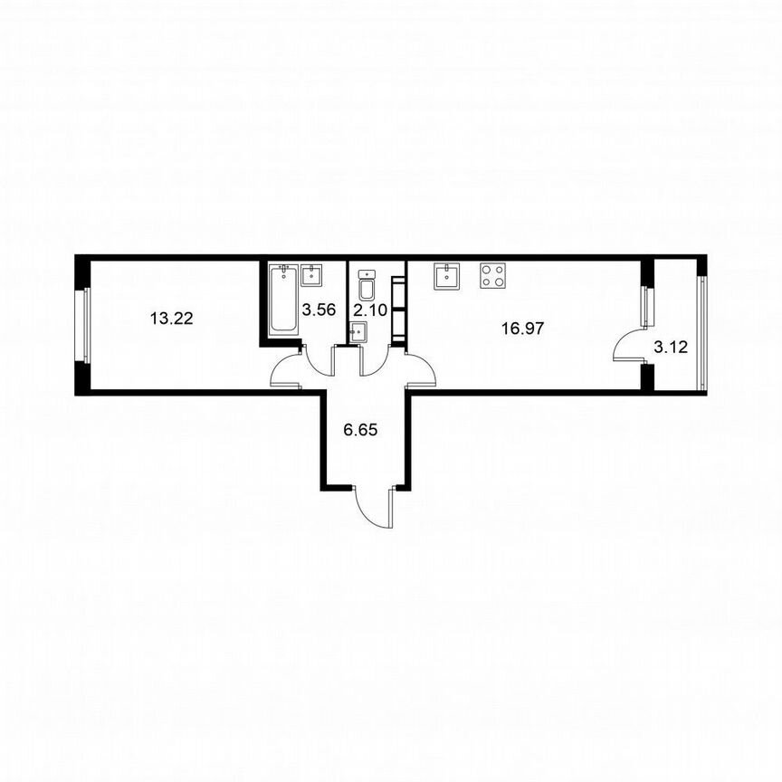 1-к. квартира, 44,1 м², 3/9 эт.
