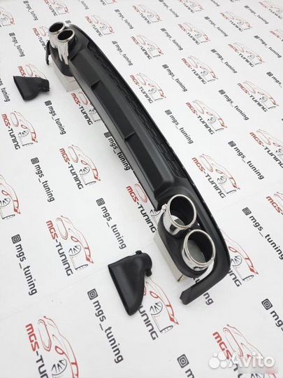 Диффузор с насадками (Сталь) на A6 С8 18+ стиль S6