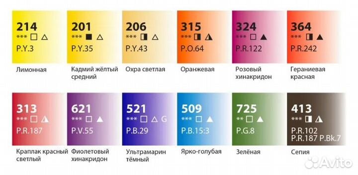 Краски акварельные Невская палитра 12 цветов