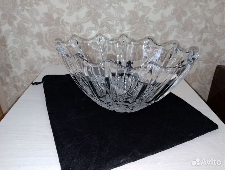 Большая хрустальная ваза / салатница / ладья СССР