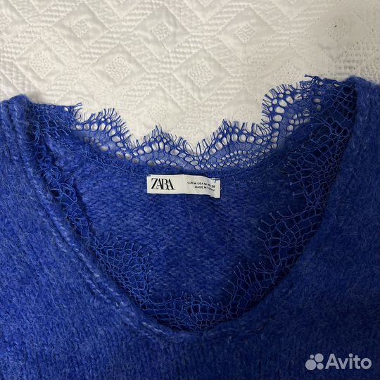 Свитер zara синий