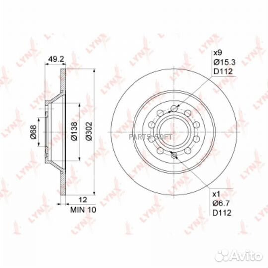 Lynxauto BN-1192 BN-1192 Диск тормозной lynxauto