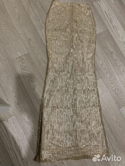 Длинная юбка в пол с пайетками