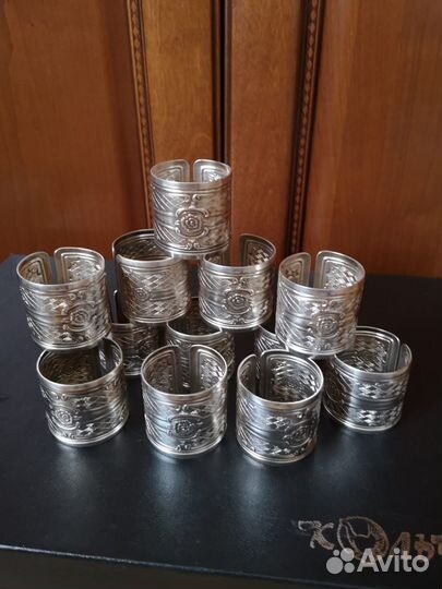 Кольца для салфеток мельхиор посеребрен Кольчугино