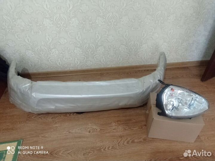 Бампер и фара