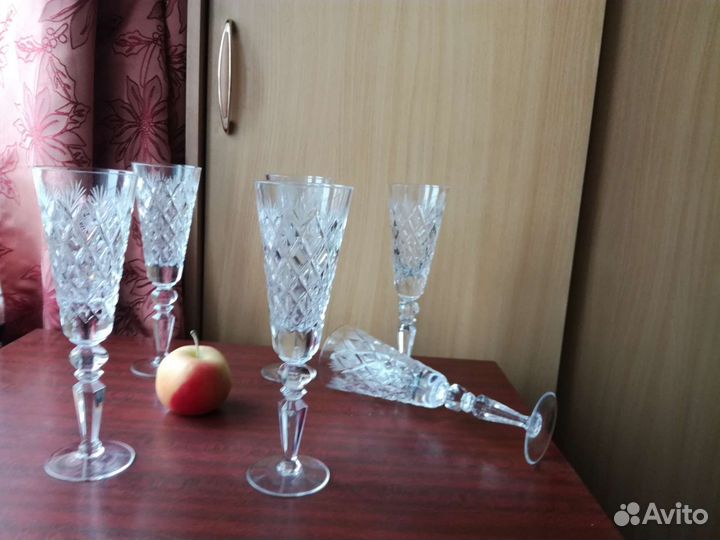 Фужеры хрустальные ромбы