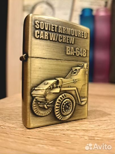 Бензиновая зажигалка Зиппо с гравировкой броневик