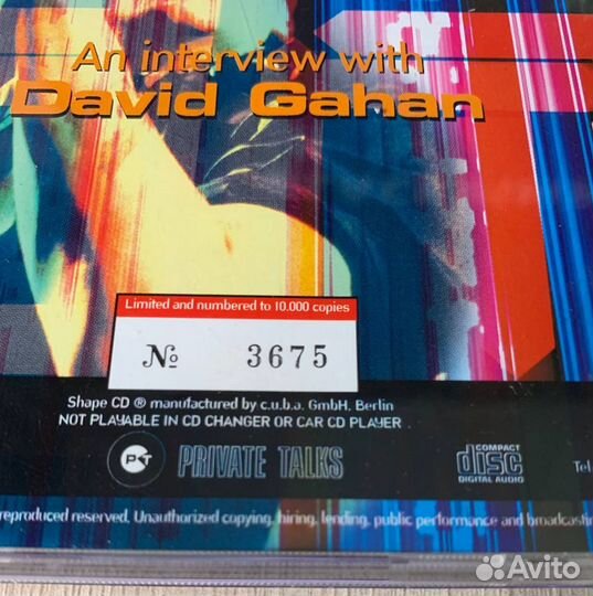 Диск Dave Gahan - Interview (Unofficial) Limited