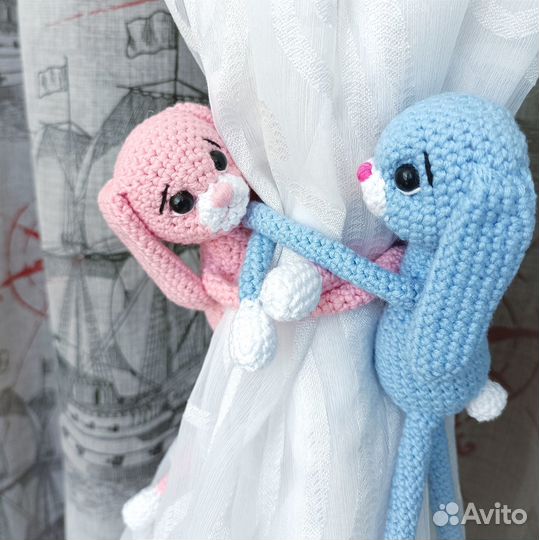 Подхваты для штор в детскую Зайчики ручной работы