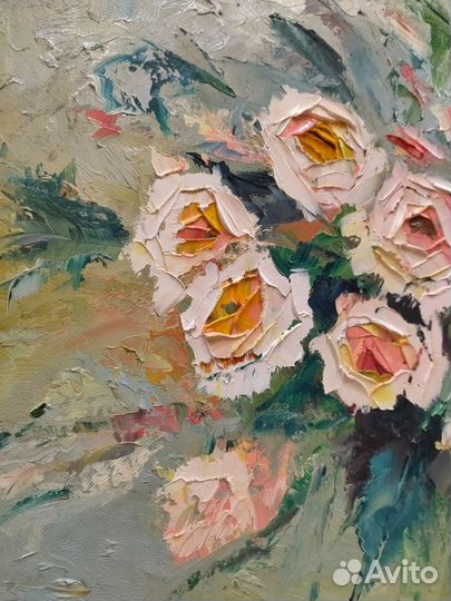 Картина маслом Майские розы холст