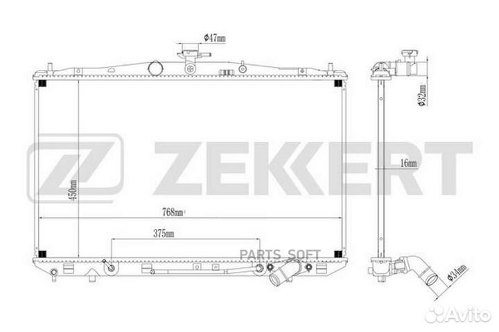 Zekkert MK-1498 Радиатор охлаждения двигателя Lexu