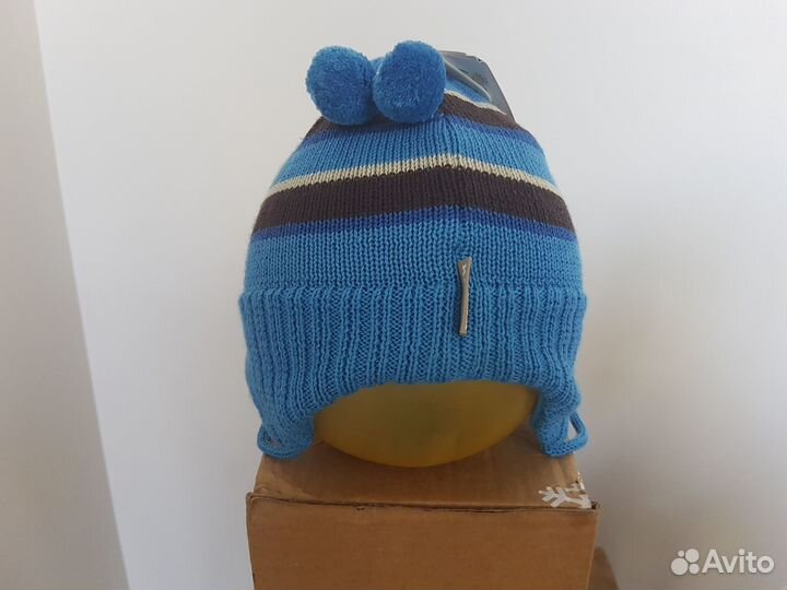 Теплая шапка для мальчиков синяя Kerry р 48
