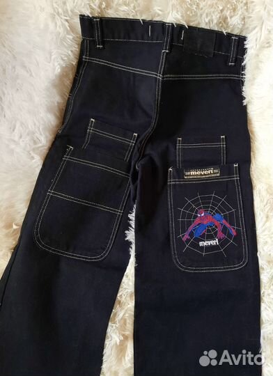 Meveri высокие широкие джинсы оверсайз