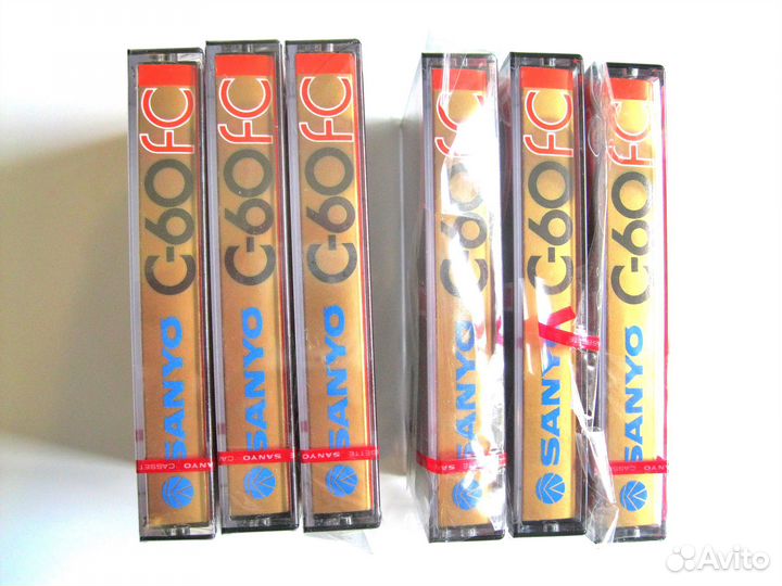 Редкие аудиокассеты sanyo, новые, 6 штук