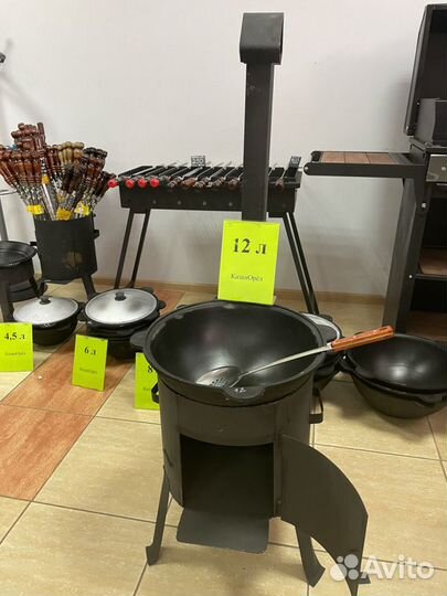 Комлпект печь с трубой + казан 12л