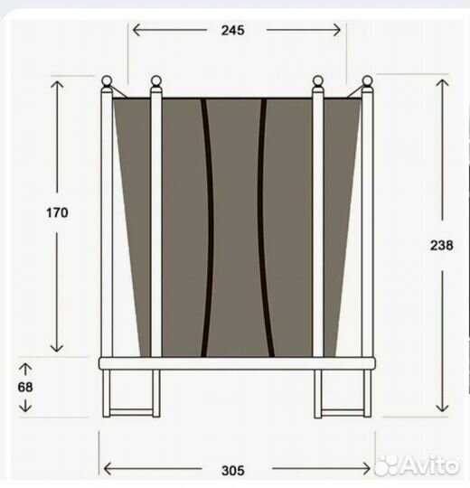 Батут с сеткой