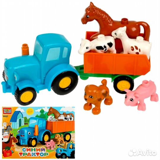 Город мастеров - синий трактор 12 деталей Лицензия