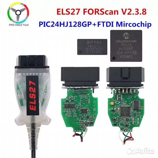 Сканер ELS27 Forscan pic24hj128gp+ftdi