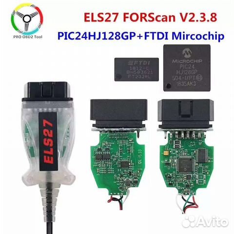 Сканер ELS27 Forscan pic24hj128gp+ftdi