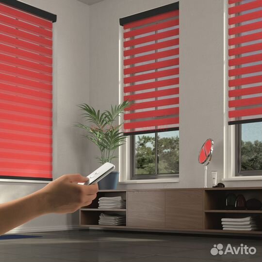 Жалюзи День-Ночь, Зебра (ткань basic - Св.зеленый)