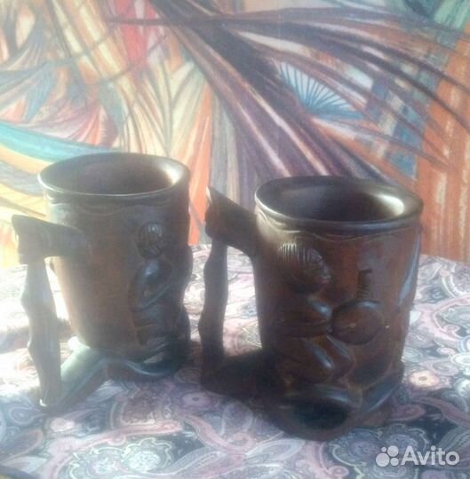Деревянные африканские кружки