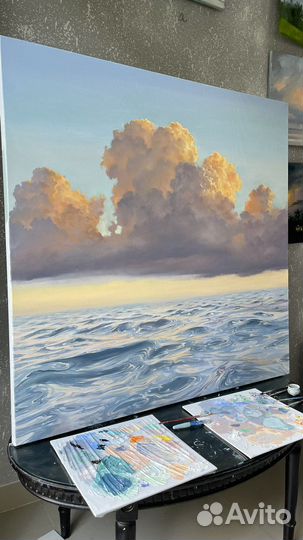 Большая Картина маслом Облака