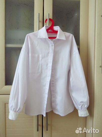 Блузка белая для девочки, 128 см