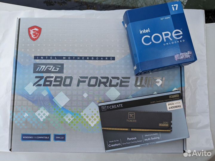Комплект i7 12700KF + MSI Z690 Force + 32 Гб ddr5