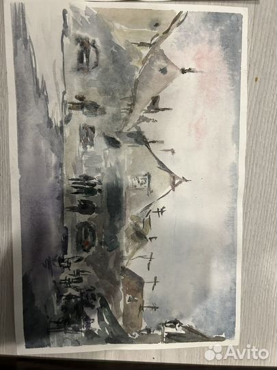 Этюд акварель