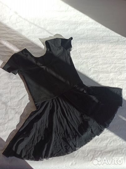 Гимнастический купальник с коротким рукавом, чёрны