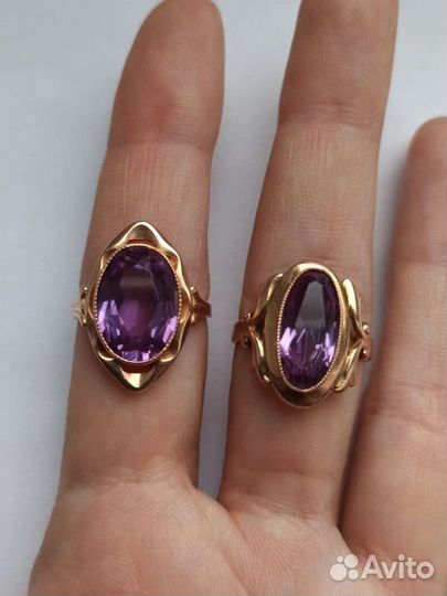 Золотое кольцо СССР 583 александрит корунд